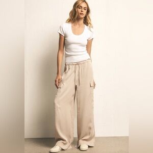 Nwt Z Supply RENEGADE WIDE LEG CARGO PANT In Fossil Size Small
Retail $119.00
